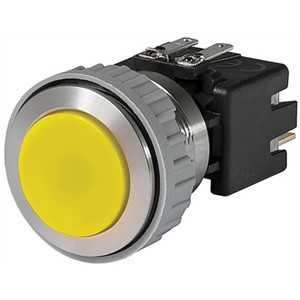 Schurter Single Pole Single Throw (SPST) Latching Yellow LED Push Button Switch, IP00, IP40, IP64, 19.1 (Dia.)mm, Panel