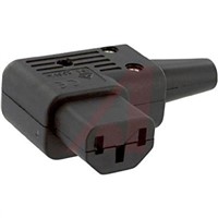 Schurter C13 Right Angle Cable Mount IEC Connector Socket, 10 (IEC) A, 15 (UL &amp;amp; CSA) A, 250 V ac