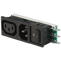 Schurter C14 (Inlet), F (Outlet) Snap-In IEC Connector Socket, Plug, 10A, 250 V ac, 125/250 V ac