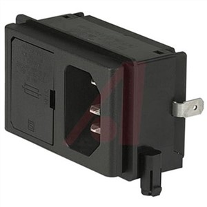 Schurter,10A,125 V ac, 250 V ac Male Screw Filtered IEC Connector 1 Pole KP01.1452.01,Quick Connect, Solder 1 Fuse