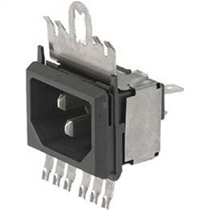 Schurter,10 A, 15 A,125 V ac, 250 V ac Male Snap-In Filtered IEC Connector GRF2.0320.11,Solder None Fuse
