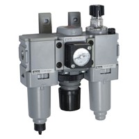 Parker G 1/4 FRL Assembly, Manual Drain, 5 Filtration Size