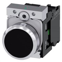 Siemens, SIRIUS ACT Non-illuminated Black Flat Push Button Complete Unit, NO, 22mm Momentary Screw