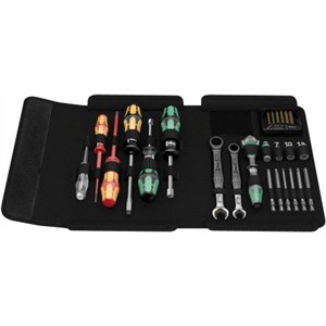 Wera 25 Piece Plumbing and Heating Tool Kit with Pouch, VDE Approved