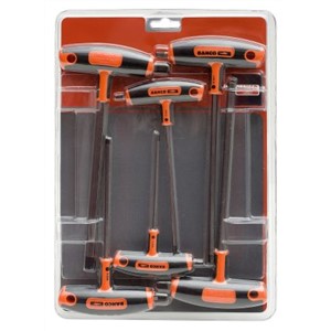 Bahco 6 pieces Hex Key Set T Shape 3 mm, 4 mm, 5 mm, 6 mm, 8 mm, 10 mm