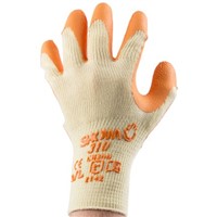 Showa Cotton Latex-Coated Gloves, Size 9, Orange, General Purpose