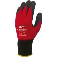 Skytec Nylon Nitrile-Coated Gloves, Size 8, Red, General Purpose