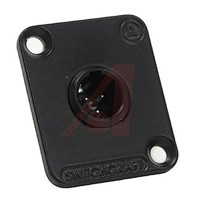 Switchcraft 4 Way Panel Mount XLR Connector, Male, Silver