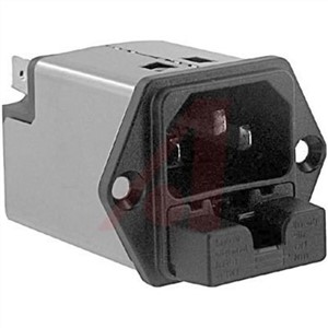 Schurter,1A,250 V ac Male Panel Mount Filtered IEC Connector 5220.0123.1,Quick Connect 2 Fuse