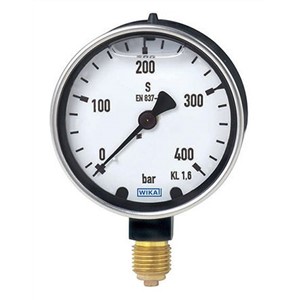 WIKA 9318194 Analogue Positive Pressure Gauge Bottom Entry 200psi, Connection Size 1/4 NPT