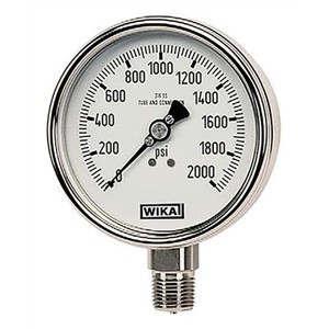 WIKA 9832186 Analogue Positive Pressure Gauge Back Entry 600psi, Connection Size 1/4 NPT