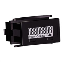 Trumeter Hour Counter, 7 (Annunciators Icon), 8 (Figure) digits, LCD, Terminal Block Connection, Voltage, 10 to300 V dc