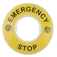 Schneider Electric Harmony XB Legend Plate for use with Emergency Stop Mushroom Head Push Button