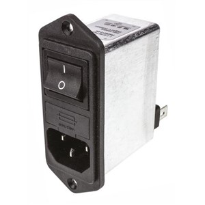 Schaffner,4A,250 V Male Flange Mount IEC Inlet Filter 2 Pole FN282-4-06,Faston 2 Fuse