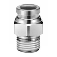 SMC Threaded-to-Tube Pneumatic Fitting R 1/8 to Push In 3.2 mm, KQG2 Series, 1 MPa, 3 (Proof) MPa