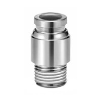 SMC Pneumatic Straight Threaded-to-Tube Adapter Stainless Steel
