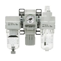 SMC G 3/8 FRL Assembly, Automatic Drain, 5m Filtration Size