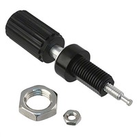 Cinch Connectors 15A, Black Binding Post With Brass Contacts and Silver Plated - 8.33mm Hole Diameter