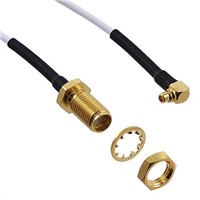 Cinch Connectors Male MMCX to Female SMA RG178 Coaxial Cable, 50 , 415