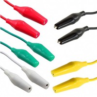 Black, Green, Red, White, Yellow Clip Connector Test Lead