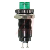 Dialight Green Indicator, Solder Turret Termination, 28 V dc, 9.53mm Mounting Hole Size