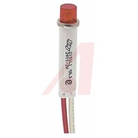LED Reflector Bulb, Wire Terminal, Red, Single Chip, 7.87mm dia., 12  24 V dc, 22  32 V ac