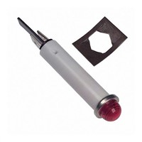 LED Reflector Bulb, Wire Terminal, Red, Single Chip, 7.87mm dia., 12  24 V dc, 22  32 V ac