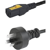 Schurter 2m Power Cable, C13, IEC to AS 3112, Australian Plug, 10 A, 250 V ac