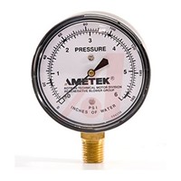 Ametek 271950 Vacuum Gauge, Maximum Pressure Measurement 0.4bar, Gauge Outside Diameter 63.5mm, Connection Size 1/4 NPT