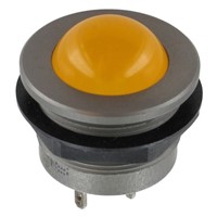 Sloan Yellow Panel LED, Solder Tab Termination, 12 V dc, 25mm Mounting Hole Size, IP67