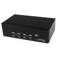 Startech 4 Port Dual Monitor USB DVI KVM Switch - 3.5 mm Stereo