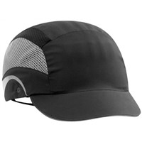 JSP Black Short Peaked Bump Cap, HDPE Protective Material
