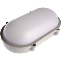 Theben / Timeguard, 25 W Oval Cool White LED Bulkhead Light Bulkhead, 230 V ac, Die Cast, IP65, with White Diffuser, ,