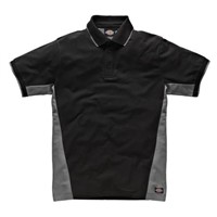Dickies Black/Grey Men's Cotton Short Sleeved Polo, UK- XXL, EUR- XXL
