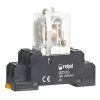 Relpol 2 Pin Relay Socket, DIN Rail for use with RY2 Relay