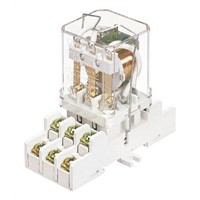 Relpol 3 Pin Relay Socket, DIN Rail for use with RUC Faston Relay