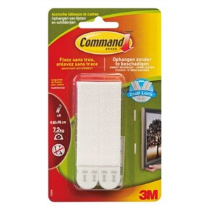 3M 17206BL, Command? White Hook & Loop Tape, 19mm x 92.7mm