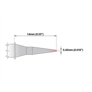 Thermaltronics 0.4 mm Straight Conical Soldering Iron Tip for use with MX-500, MX-5000, MX5200, TMT-9000S-1, TMT-9000S-2