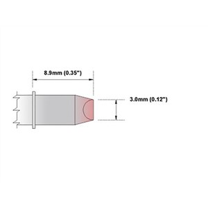 Thermaltronics 3 mm Straight Chisel Soldering Iron Tip for use with MX-500, MX-5000, MX5200, TMT-9000S-1, TMT-9000S-2