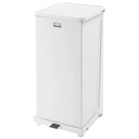 Rubbermaid Commercial Products 90L White Pedal Galvanised Steel Dustbin