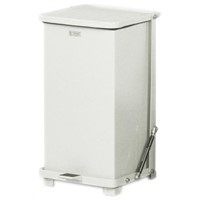 Rubbermaid Commercial Products 45L White Pedal Galvanised Steel Dustbin