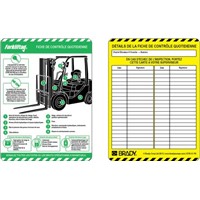 Brady Forklift Tag, Black on Blue, Green