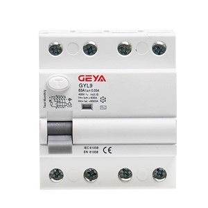 ECVV GYL9 Residual Current Circuit Breaker GYL94P-63A-100mA GEYA ELCB RCCB 4P